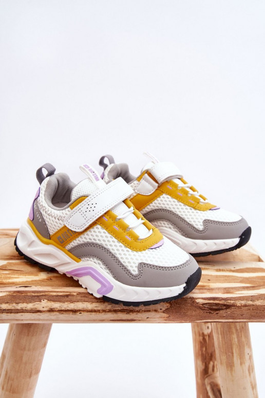 Scarpe da ginnastica per bambini con chiusure adesive Big Star JJ374257 Bianco-giallo