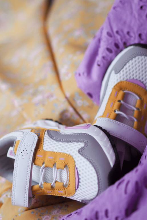 Scarpe da ginnastica per bambini con chiusure adesive Big Star JJ374257 Bianco-giallo