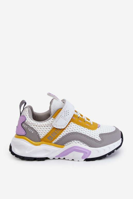 Scarpe da ginnastica per bambini con chiusure adesive Big Star JJ374257 Bianco-giallo