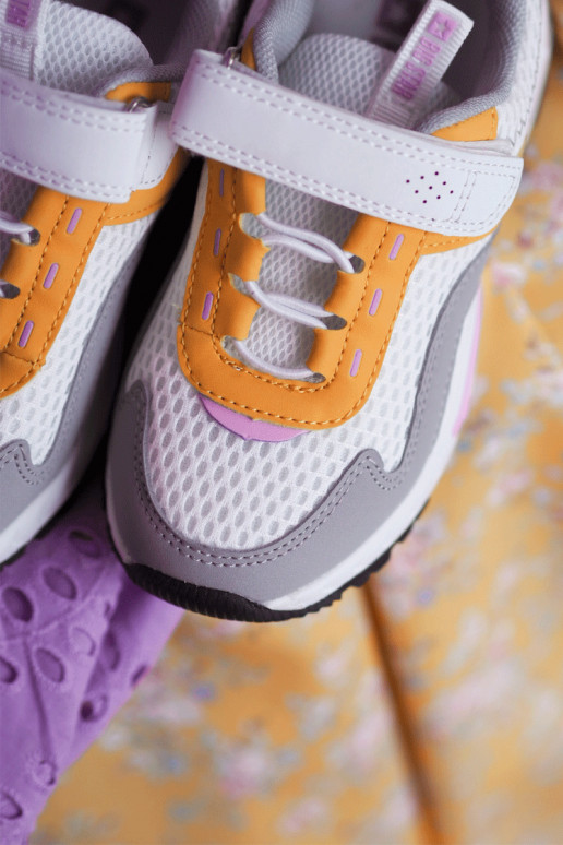 Scarpe da ginnastica per bambini con chiusure adesive Big Star JJ374257 Bianco-giallo