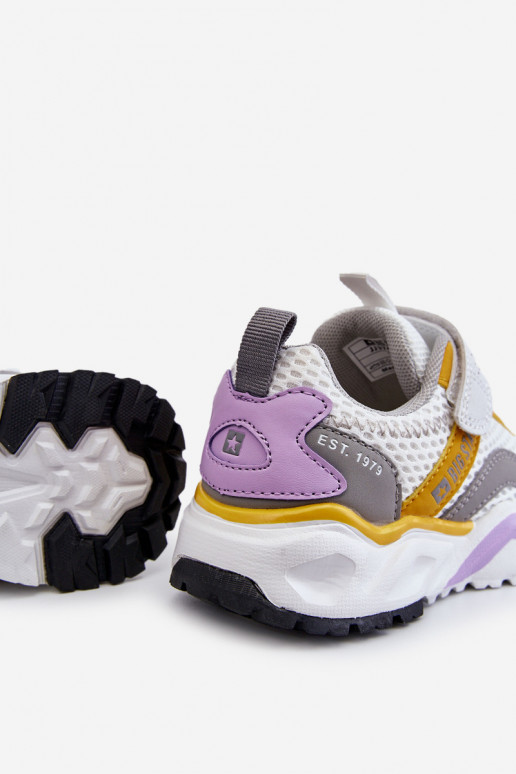 Scarpe da ginnastica per bambini con chiusure adesive Big Star JJ374257 Bianco-giallo