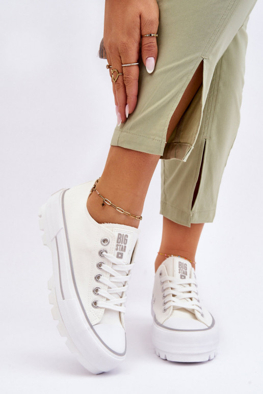 scarpe casual con plateau Big Star LL274150 colore bianco