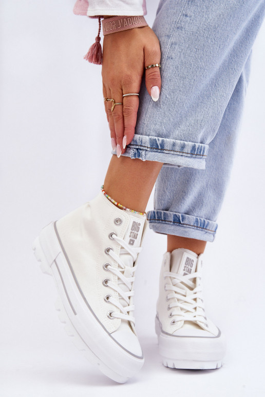 scarpe casual con plateau Big Star LL274156 colore bianco