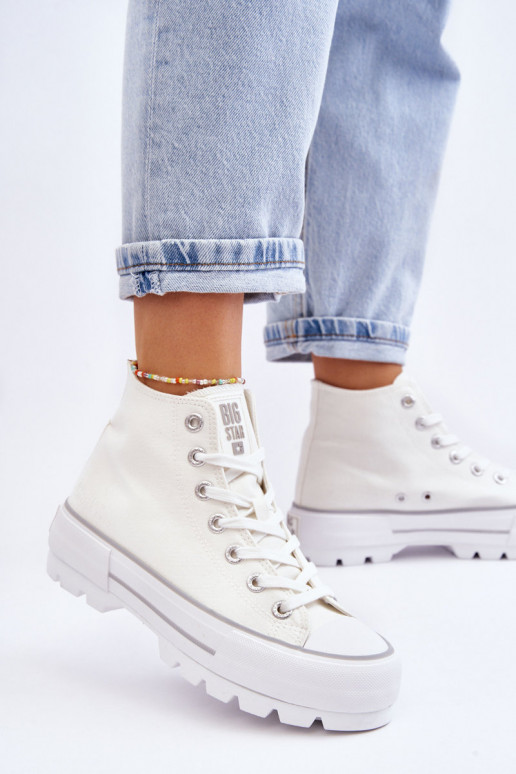 scarpe casual con plateau Big Star LL274156 colore bianco
