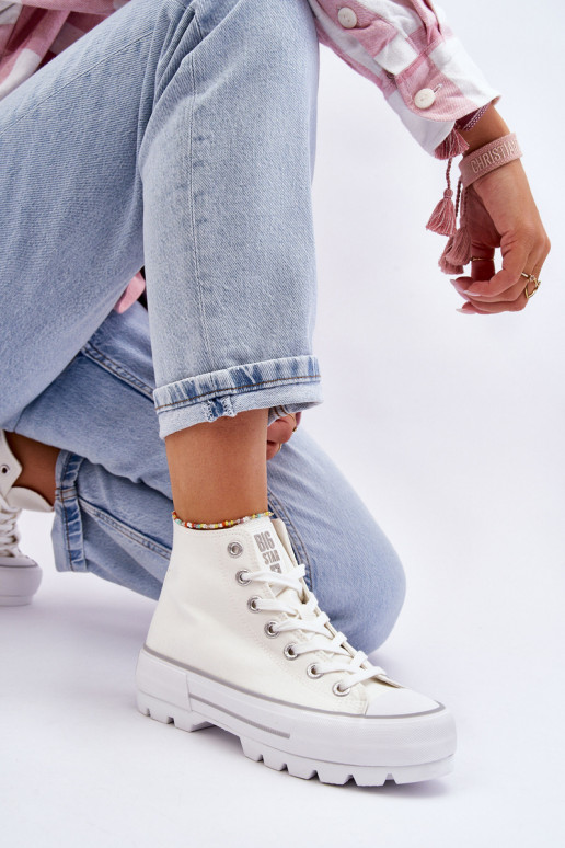 scarpe casual con plateau Big Star LL274156 colore bianco