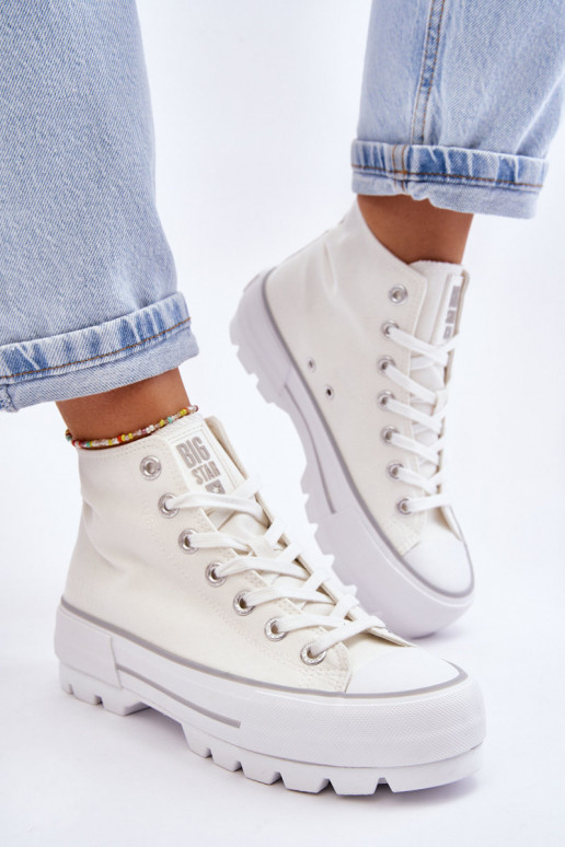 scarpe casual con plateau Big Star LL274156 colore bianco
