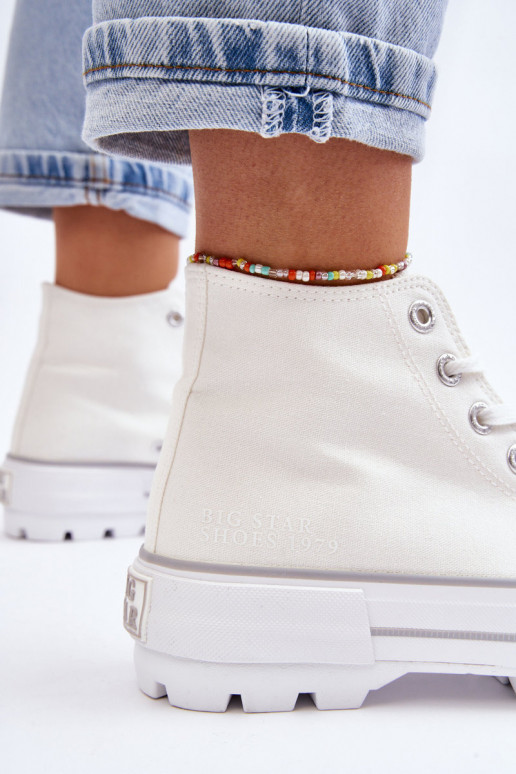 scarpe casual con plateau Big Star LL274156 colore bianco