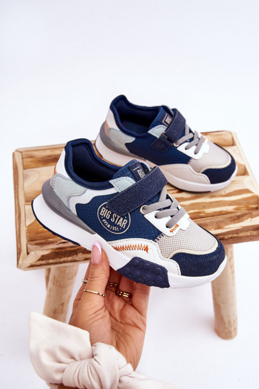 Scarpe da ginnastica da bambino modello Memory Foam System Big Star LL374225 blu scuro