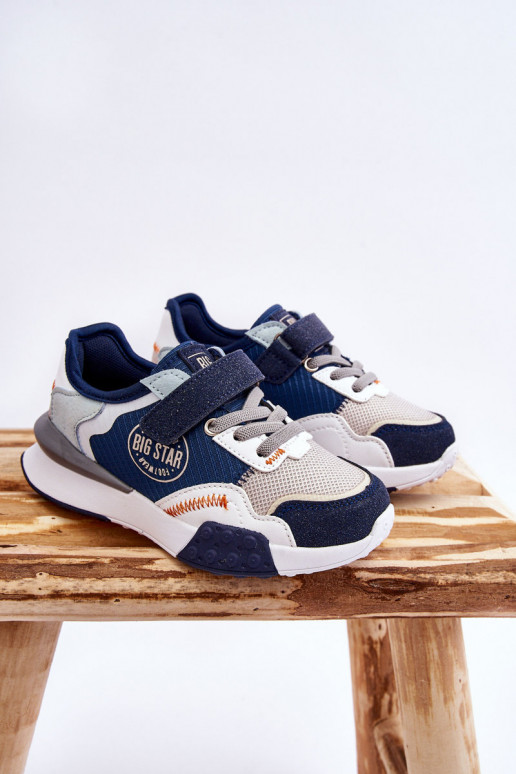 Scarpe da ginnastica da bambino modello Memory Foam System Big Star LL374225 blu scuro