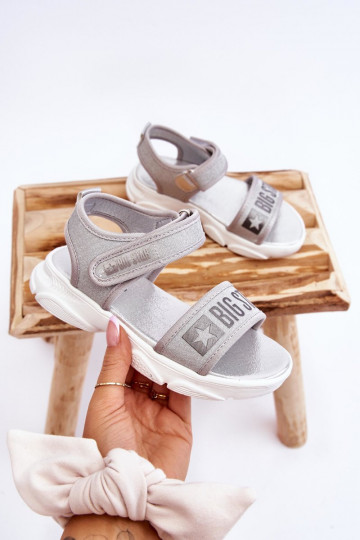 Sandali da bambino con chiusure adesive Big Star LL374194 colore argento 2