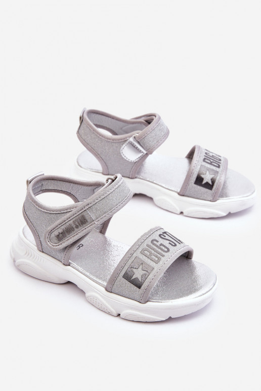 Sandali da bambino con chiusure adesive Big Star LL374194 colore argento