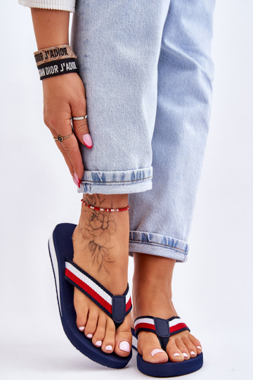 Ciabatte con plateau Big Star LL274779 blu scuro 2