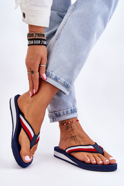 Ciabatte con plateau Big Star LL274779 blu scuro