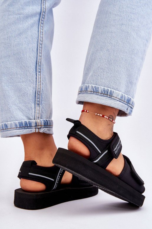 Sandali da donna con chiusure adesive Big Star LL274784 colore nero