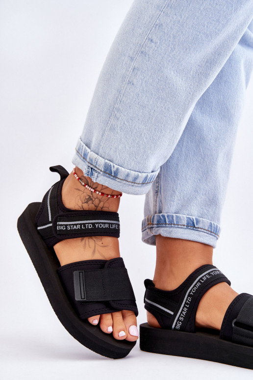 Sandali da donna con chiusure adesive Big Star LL274784 colore nero