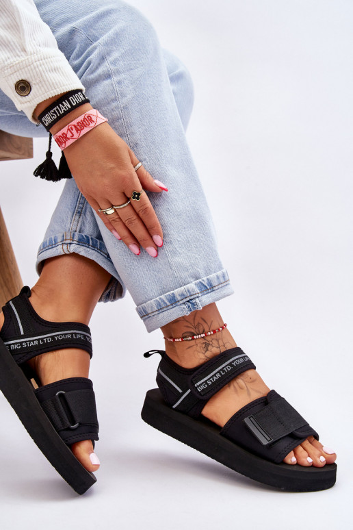 Sandali da donna con chiusure adesive Big Star LL274784 colore nero