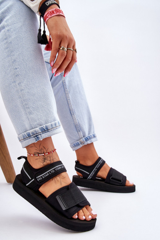 Sandali da donna con chiusure adesive Big Star LL274784 colore nero