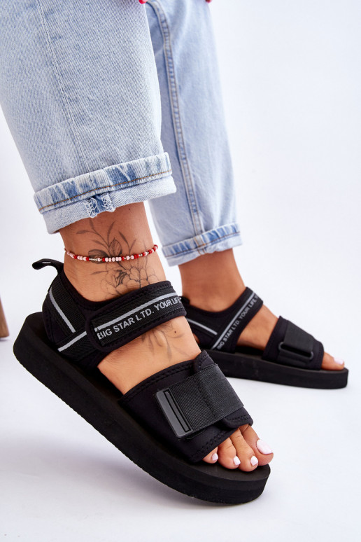 Sandali da donna con chiusure adesive Big Star LL274784 colore nero