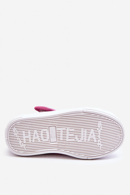 Ballerine per bambini con motivi floreali nel colore blu-rosa Noah