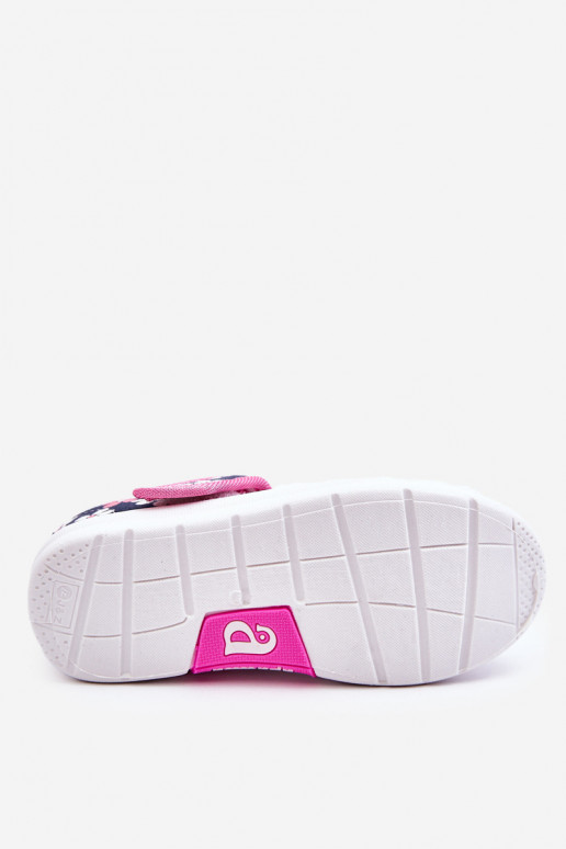 Ballerine per bambini con motivi floreali nel colore blu-rosa Noah