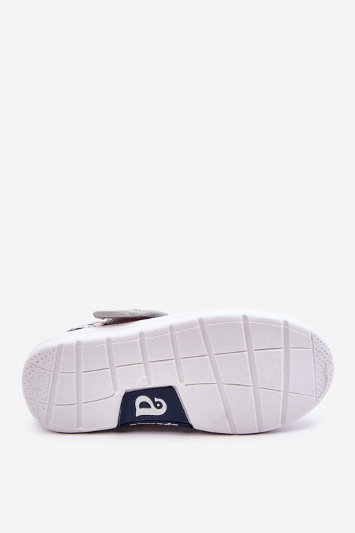 Ballerine per bambini con motivi floreali nel colore blu-grigio Noah