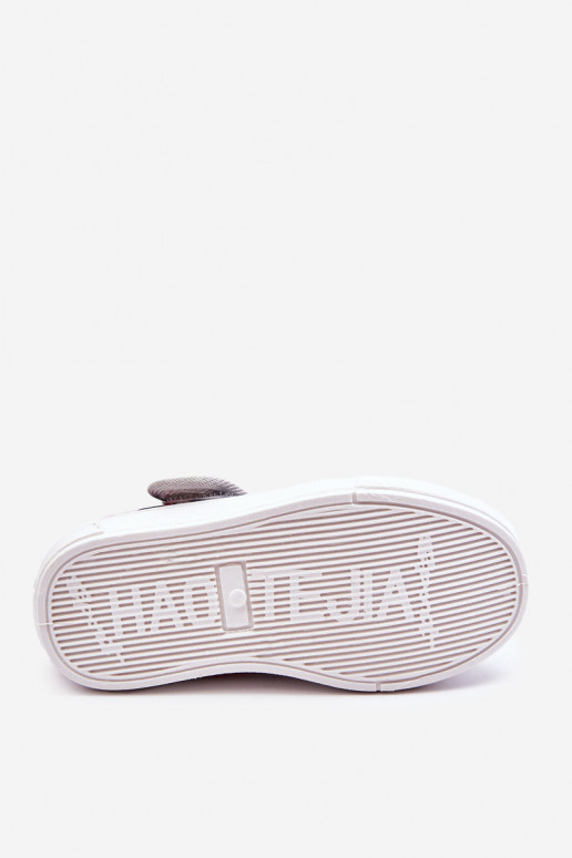 Ballerine per bambini con motivi floreali nel colore blu-grigio Noah