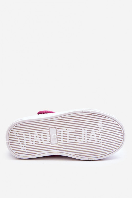 Ballerine per bambini con chiusure adesive nel colore blu-rosa Selah