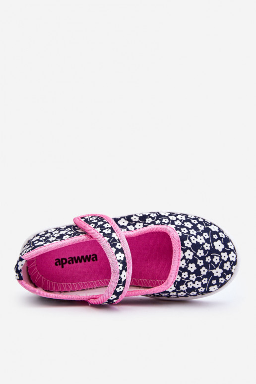 Ballerine per bambini con chiusure adesive nel colore blu-rosa Selah