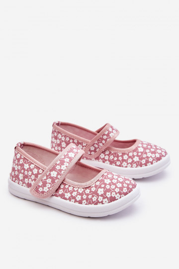 Ballerine per bambini con chiusure adesive nel colore rosa Selah