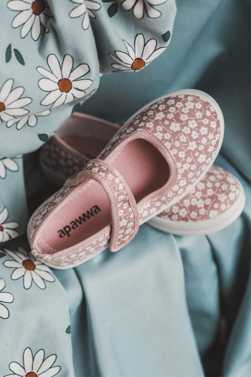 Ballerine per bambini con chiusure adesive nel colore rosa Selah