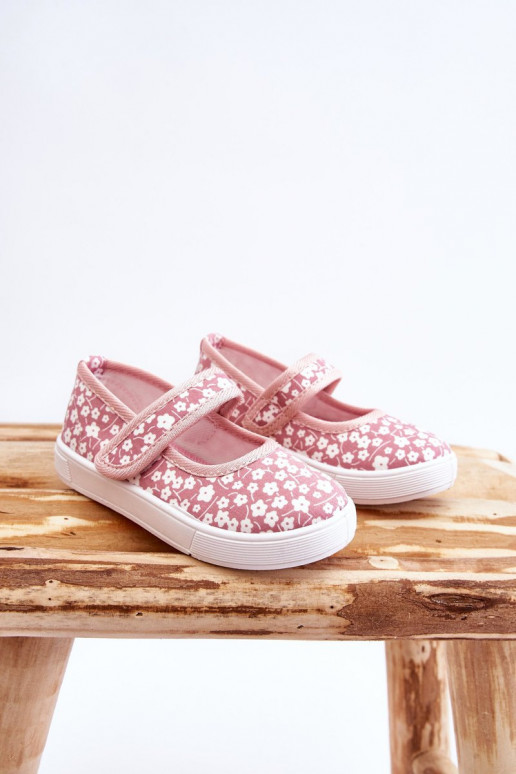 Ballerine per bambini con chiusure adesive nel colore rosa Selah
