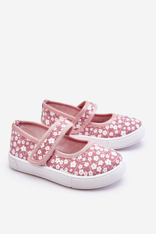 Ballerine per bambini con chiusure adesive nel colore rosa Selah