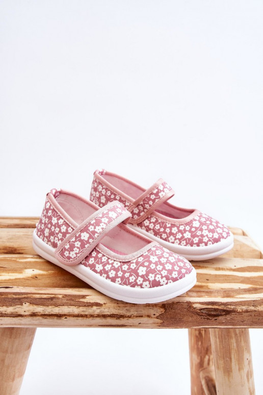 Ballerine per bambini con chiusure adesive nel colore rosa Selah