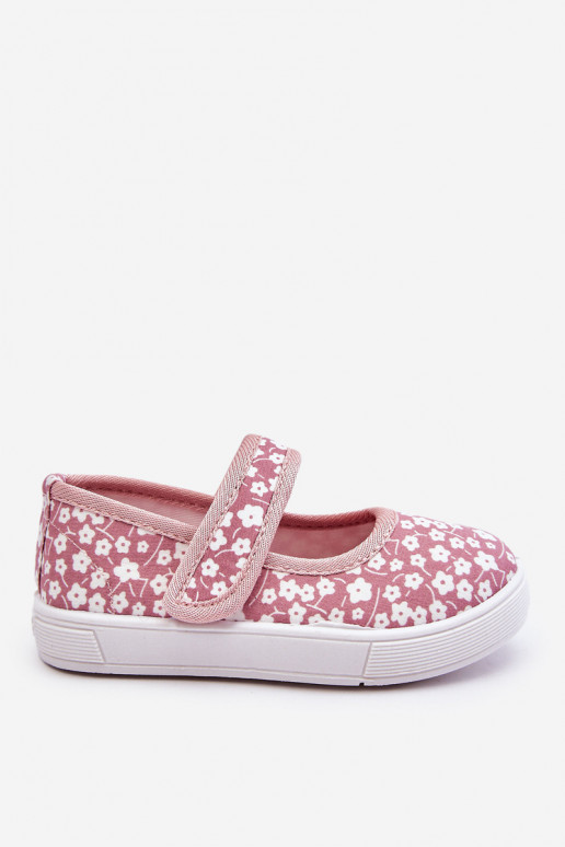 Ballerine per bambini con chiusure adesive nel colore rosa Selah
