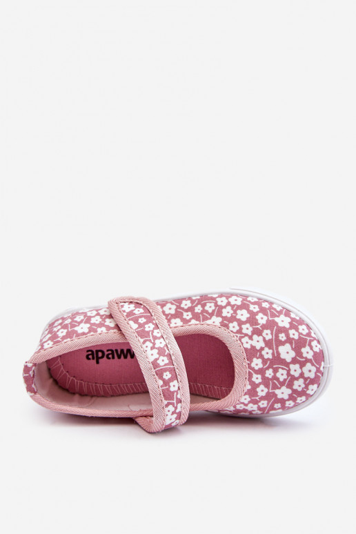 Ballerine per bambini con chiusure adesive nel colore rosa Selah