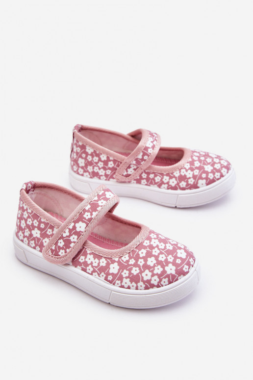 Ballerine per bambini con chiusure adesive nel colore rosa Selah
