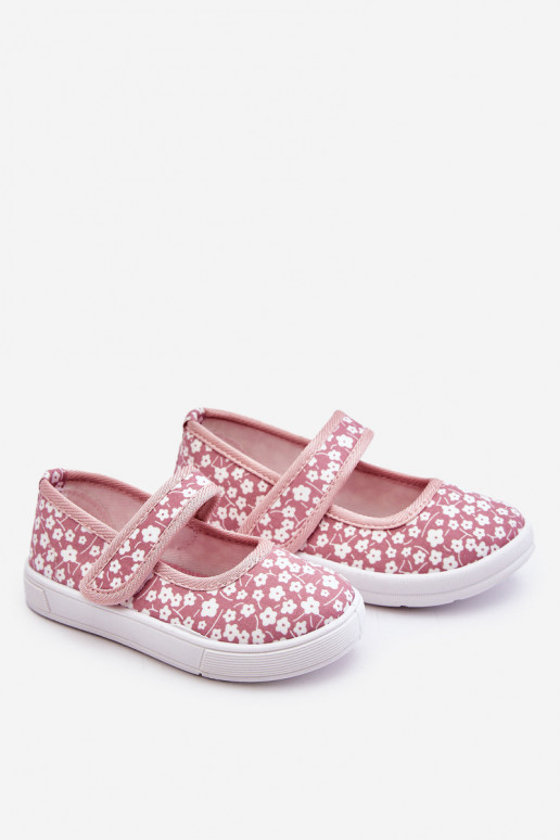 Ballerine per bambini con chiusure adesive nel colore rosa Selah