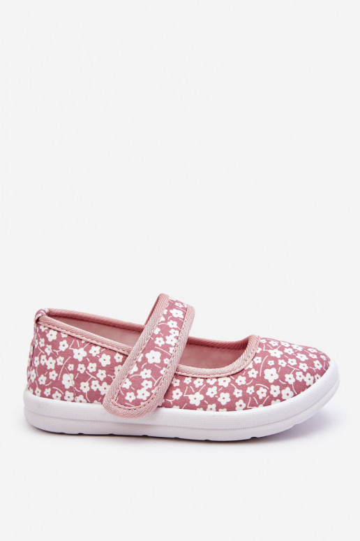 Ballerine per bambini con chiusure adesive nel colore rosa Selah
