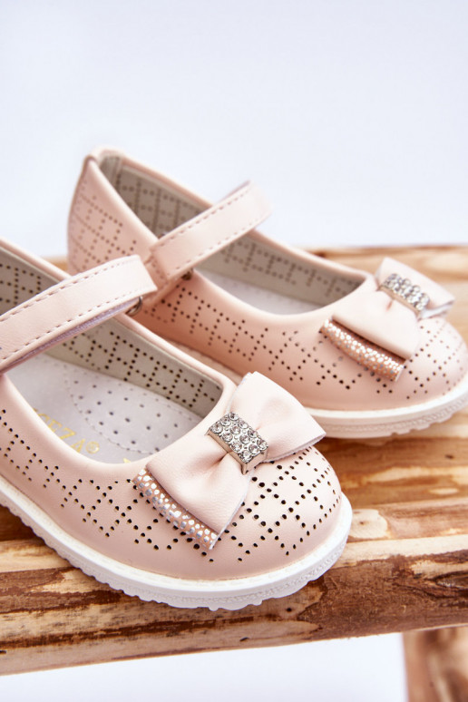 Bellissime ballerine per bambini con nastro in rosa Halle