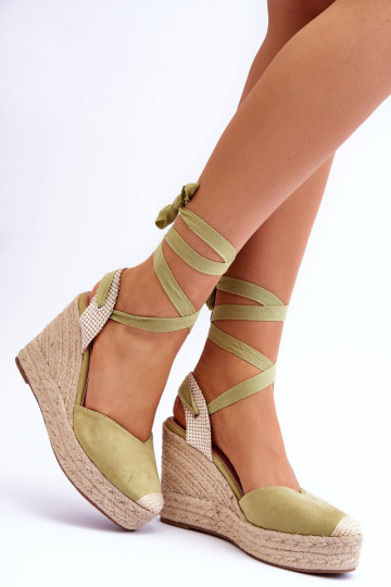 sandali stringati Lendy verdi