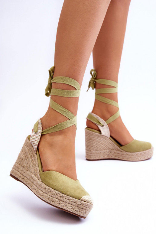 sandali stringati Lendy verdi