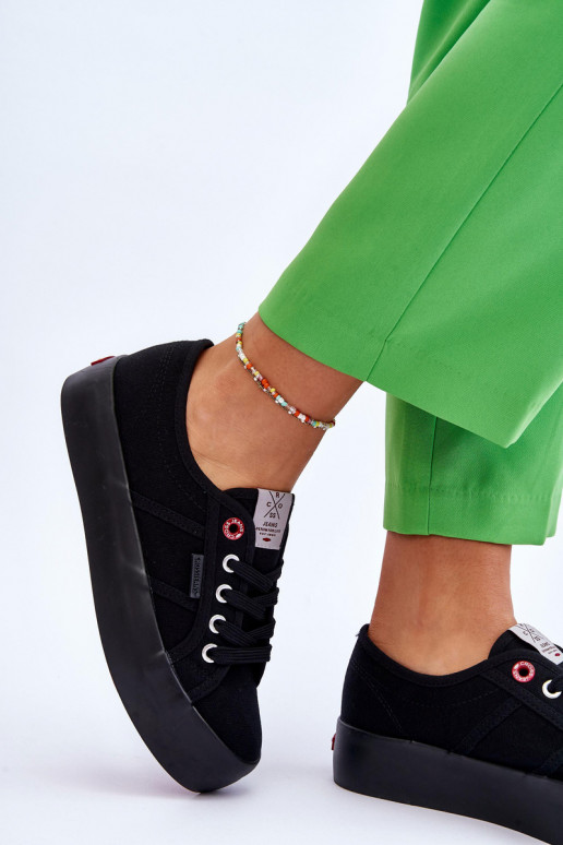 Scarpe da donna con plateau Cross Jeans LL2R4039 colore nero