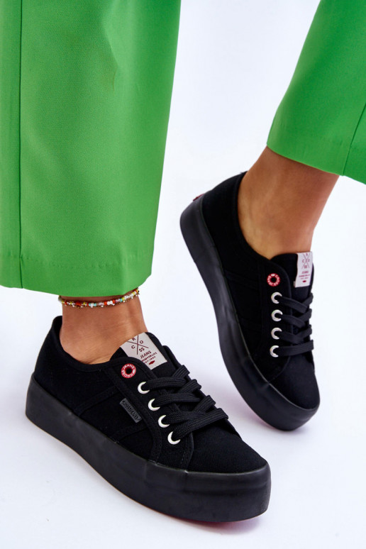 Scarpe da donna con plateau Cross Jeans LL2R4039 colore nero