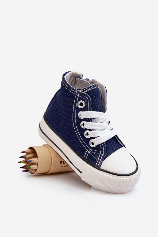 Scarpe per bambini con suola con cerniere in Filemon blu scuro
