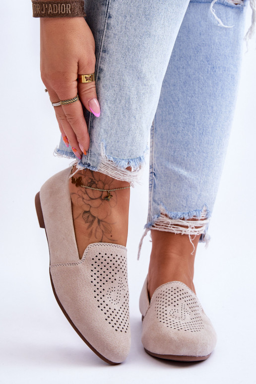 realizzato in camoscio Mocassini beige Giovana