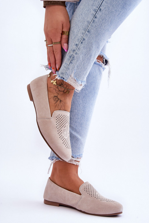 realizzato in camoscio Mocassini beige Giovana