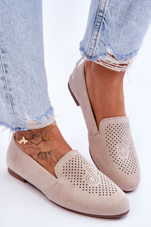 realizzato in camoscio Mocassini beige Giovana