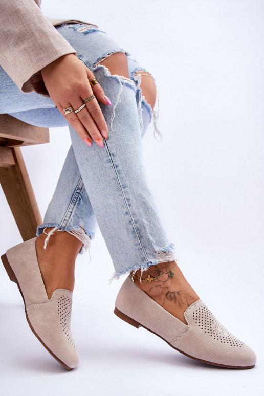 realizzato in camoscio Mocassini beige Giovana