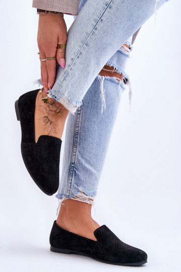 realizzato in camoscio Mocassini colore nero Giovana 2