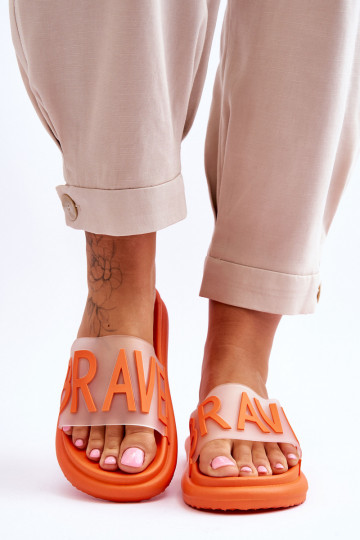 Infradito con plateau in colore arancione Brave 2
